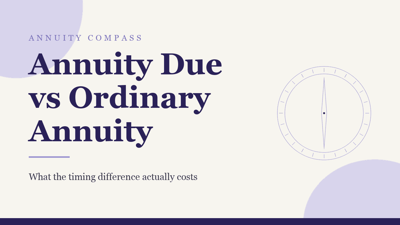 Annuity due vs ordinary annuity: what the timing difference actually costs